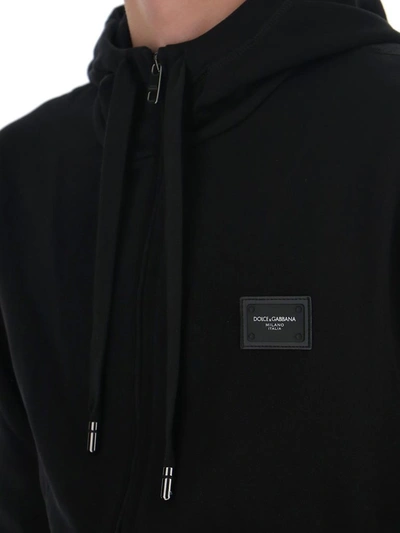 Shop Dolce & Gabbana Logo Patch Hoodie In Black