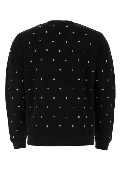Shop Saint Laurent Logo Eyelet Sweatshirt In Black
