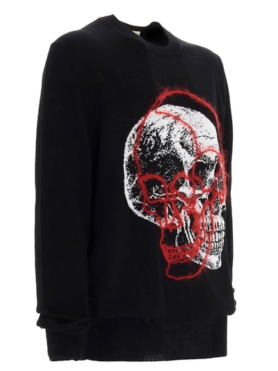 Shop Alexander Mcqueen Skull Intarsia Sweater In Black