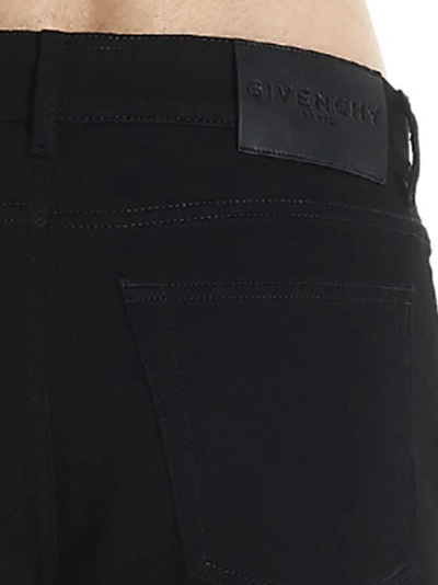 Shop Givenchy Logo Tape Jeans In Black