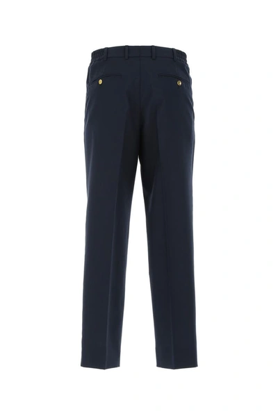 Shop Gucci Straight Leg Trousers In Blue