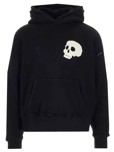 Shop Palm Angels Skull Print Hoodie In Black