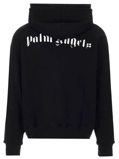 Shop Palm Angels Skull Print Hoodie In Black