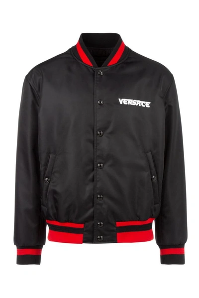 Shop Versace Medusa Logo Bomber Jacket In Black