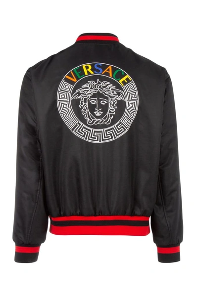 Shop Versace Medusa Logo Bomber Jacket In Black