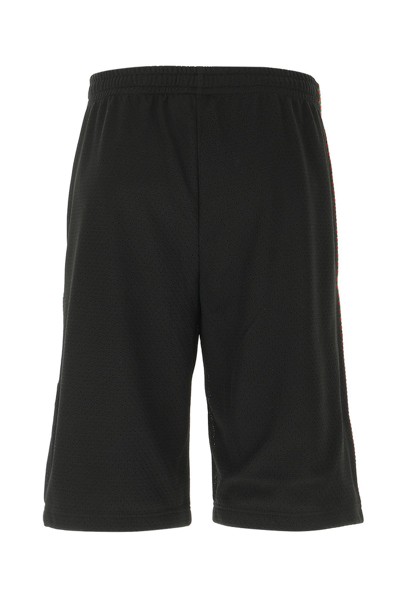 Shop Gucci Patch Detail Mesh Shorts In Black