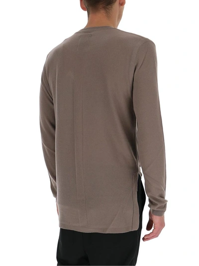 Moncler + Rick Owens Drapefront Sweater In Grey