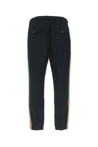 Shop Gucci Web Tape Pants In Blue