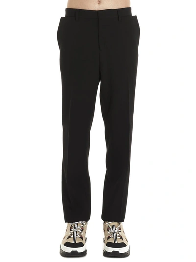 Shop Burberry Tailored Straight Leg Pants In Black