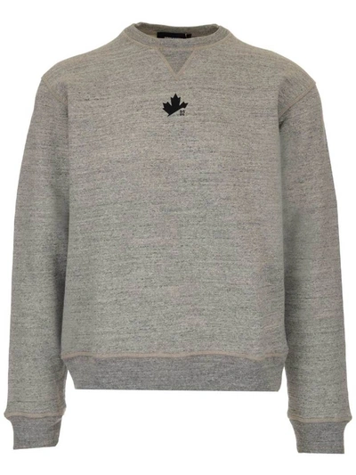 Shop Dsquared2 Leaf Crewneck Sweatshirt In Grey