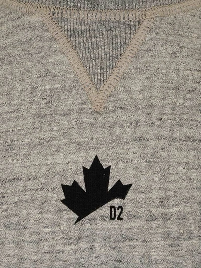Shop Dsquared2 Leaf Crewneck Sweatshirt In Grey