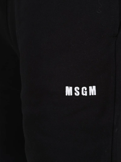Shop Msgm Elasticated Waist Track Pants In Black