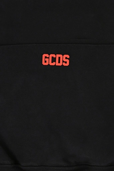 Shop Gcds Logo Plaque Hoodie In Black