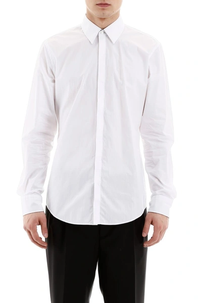 Shop Fendi Ff Trim Shirt In White