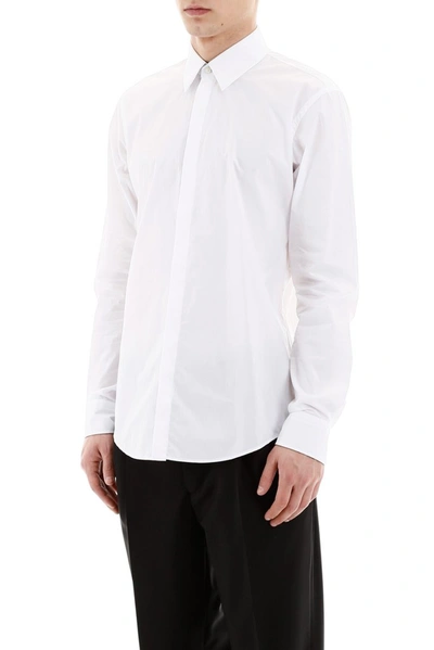 Shop Fendi Ff Trim Shirt In White