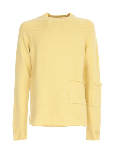 Shop Jacquemus Mazan Knitted Jumper In Yellow