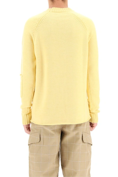 Shop Jacquemus Mazan Knitted Jumper In Yellow