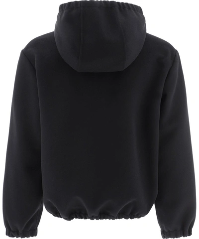 Shop Valentino Vltn Hooded Sweatshirt In Black