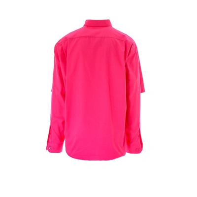 Shop Balenciaga Double Sleeve Shirt In Pink