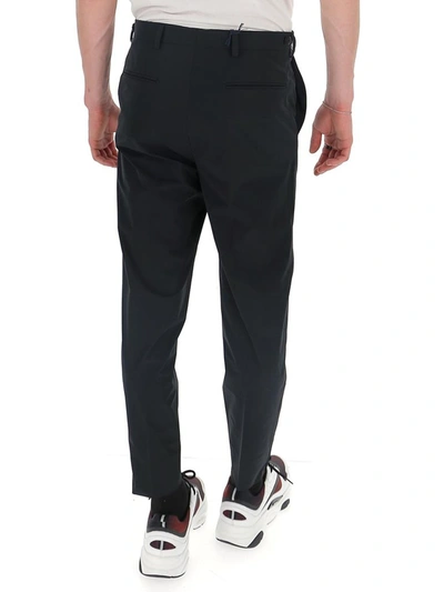 Shop Prada Cropped Trousers In Black