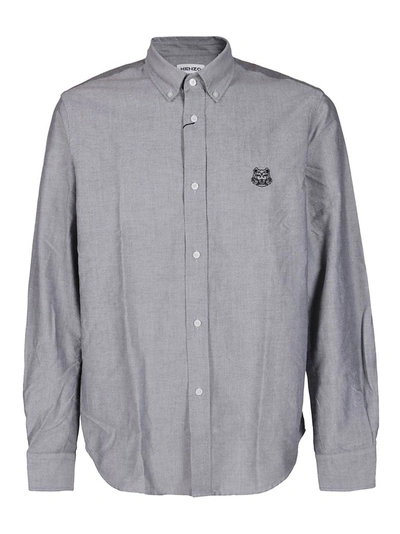 Shop Kenzo Tiger Crest Shirt In Grey