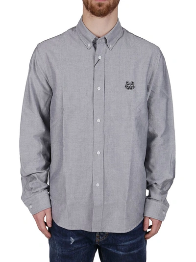 Shop Kenzo Tiger Crest Shirt In Grey