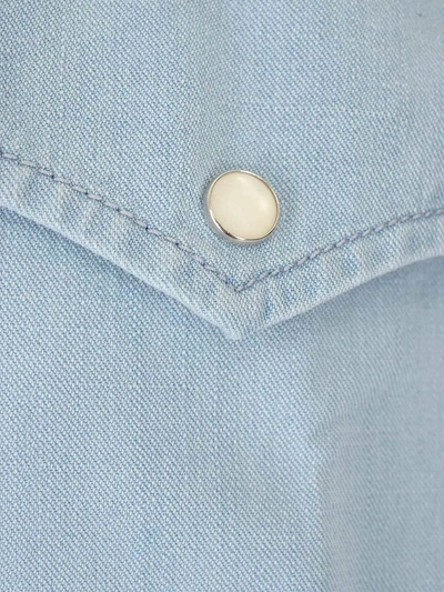 Shop Brunello Cucinelli Denim Button Up Shirt In Blue