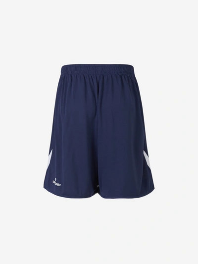 Shop Balenciaga Logo Soccer Shorts In Blue