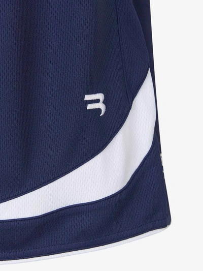 Shop Balenciaga Logo Soccer Shorts In Blue