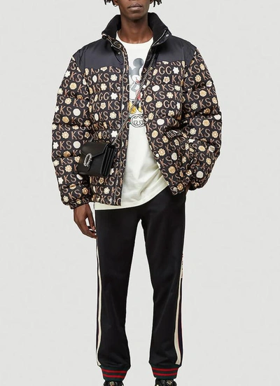 Shop Gucci X Ken Scott Printed Detachable Sleeves Down Jacket In Multi
