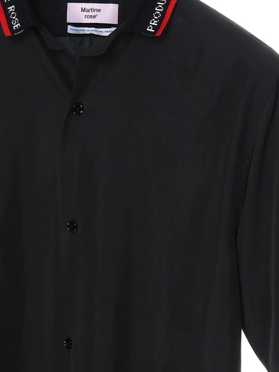 Shop Martine Rose Logo Collar Bowling Shirt In Black
