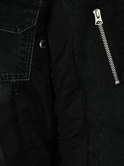 Shop Sacai Panelled Denim Jacket In Black