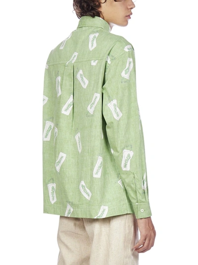 Shop Jacquemus Reversible Printed Shirt In Green
