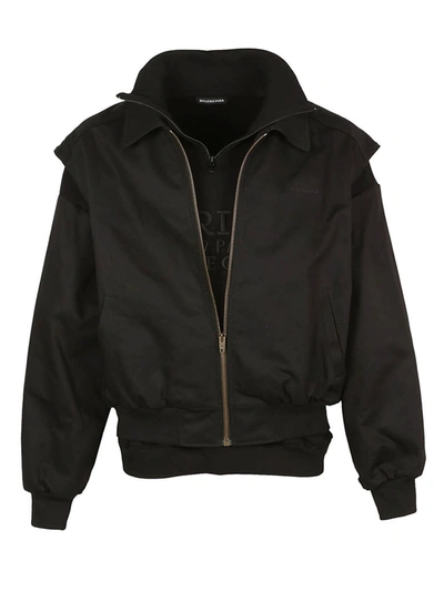 Shop Balenciaga Twinset Blouson Jacket In Black