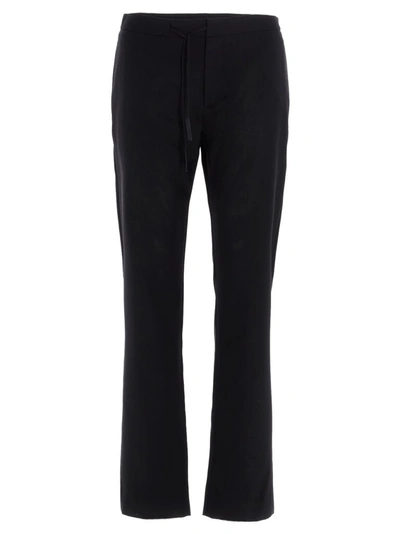 Shop Maison Margiela Drawstring Tailored Trousers In Black