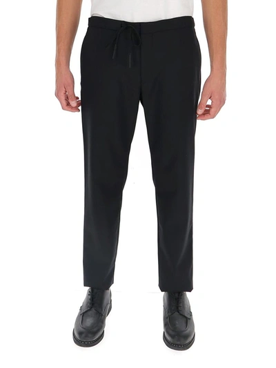 Shop Maison Margiela Drawstring Tailored Trousers In Black