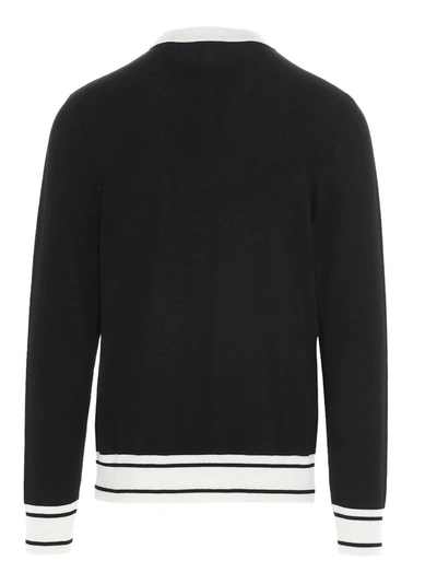 Shop Balmain Logo Knitted Sweater In Black