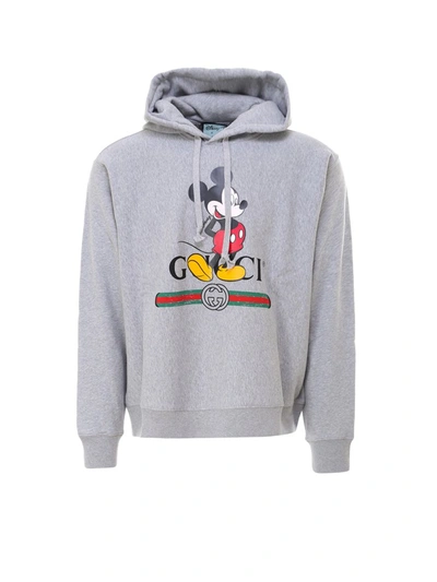 Shop Gucci X Disney Hooded Sweatshirt In Grey