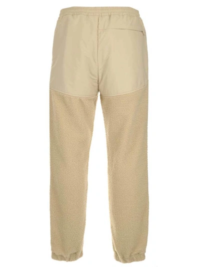 Shop Moncler Genius Moncler 1952 Fleece Panelled Jogging Pants In Beige