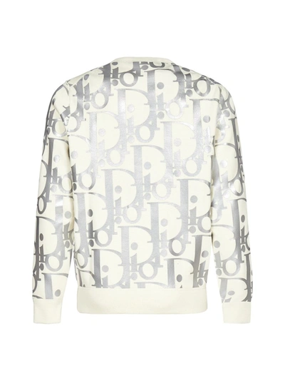 Shop Dior Homme Oversized Reflective Oblique Sweater In Multi