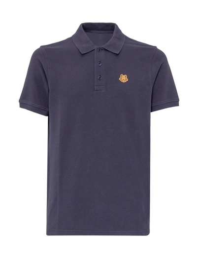 Shop Kenzo Tiger Crest Polo Shirt In Blue