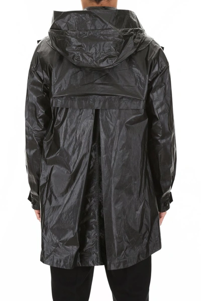Shop Valentino Vltn Hooded Parka Coat In Black