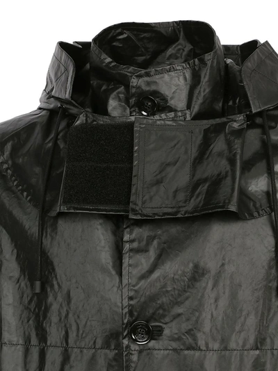 Shop Valentino Vltn Hooded Parka Coat In Black