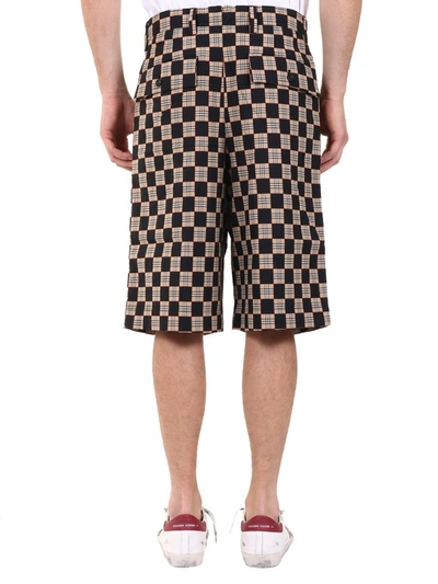 Shop Burberry Chequer Jacquard Tailored Shorts In Brown