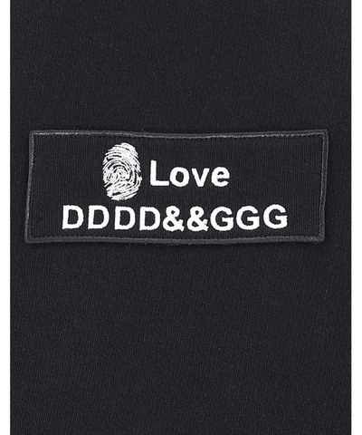Shop Dolce & Gabbana Layered Sleeve Hoodie In Black