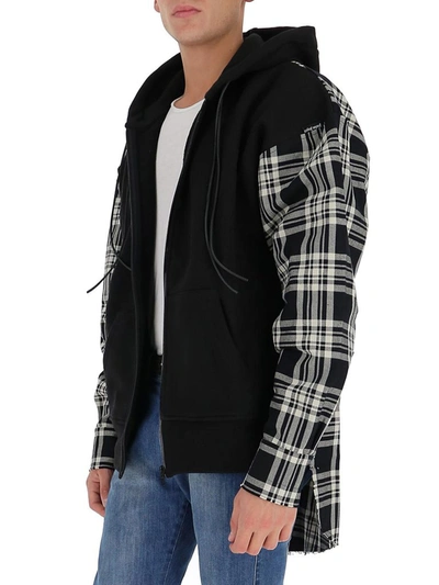 Shop Palm Angels Contrast Check Panel Hooded Jacket In Multi