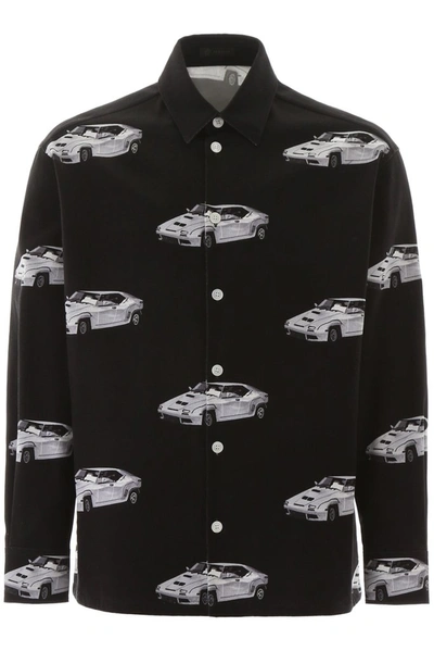 Shop Versace Allover Car Print Shirt In Black