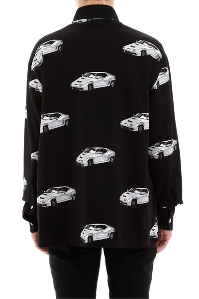 Shop Versace Allover Car Print Shirt In Black