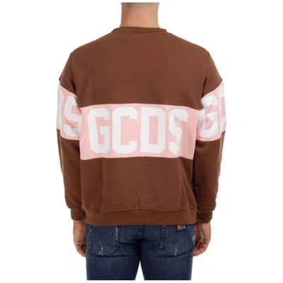 Shop Gcds Logo Band Sweatshirt In Brown
