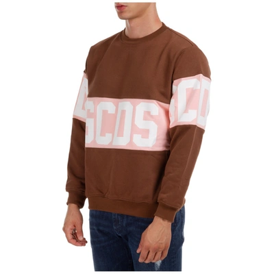 Shop Gcds Logo Band Sweatshirt In Brown